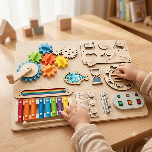 Kit Montessori pour Tableau d'Activités (Busy Board DIY) – Jouets Sensoriels en Bois